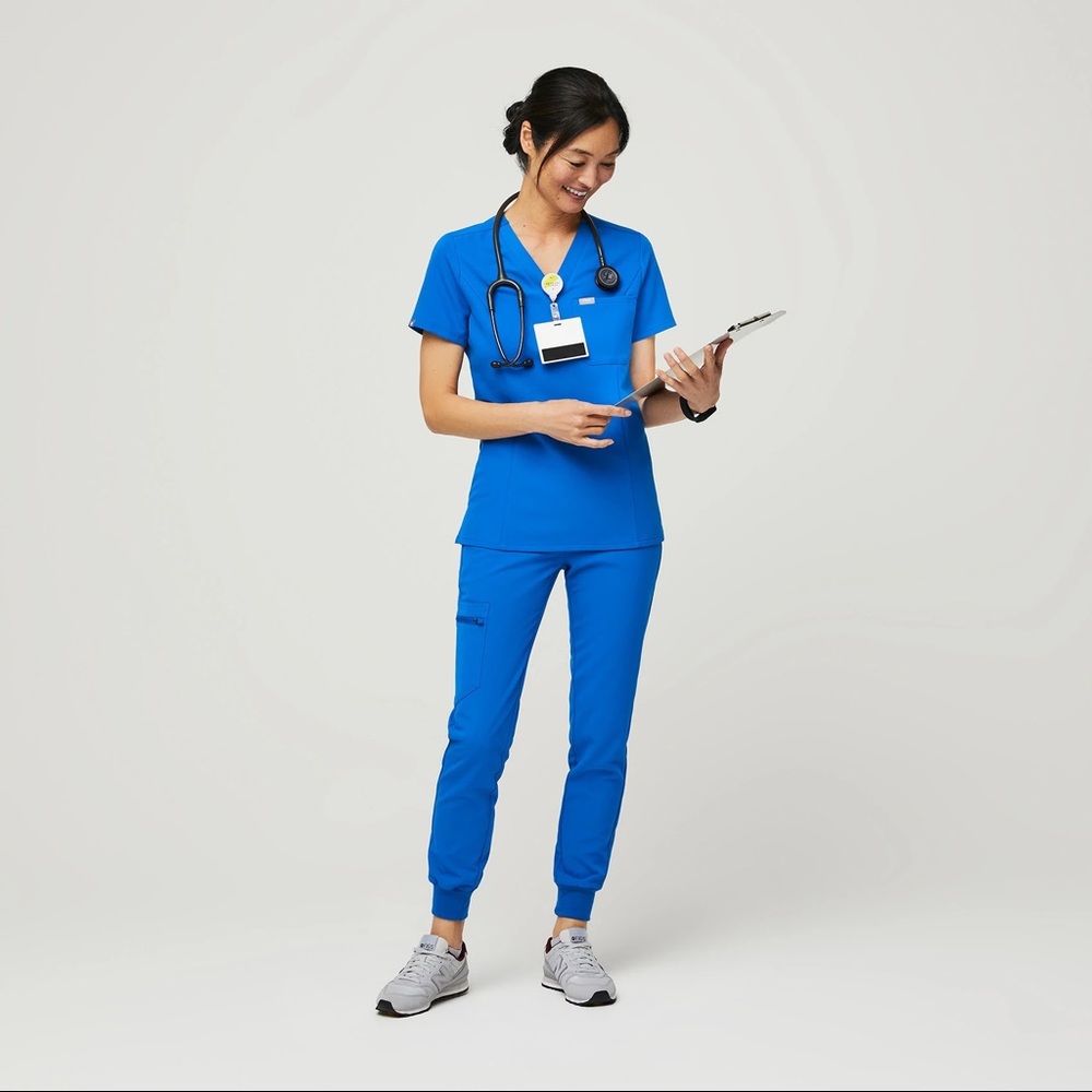 Figs Royal Blue Scrub Set